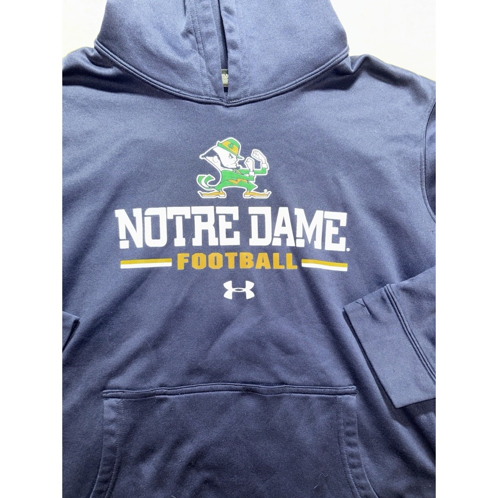 Notre Dame Football Youth XL Hoodie Sweatshirt ND Football Irish Under Armour - Picture 3 of 7